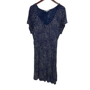 Gap Flutter Sleeve Blue Note Dress with Spot Pattern Size S